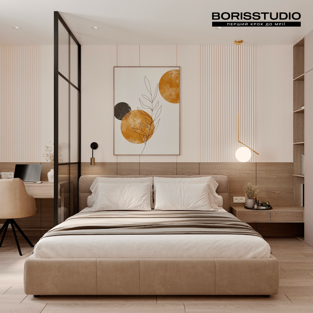 Дизайн спальні для будинку від BORISSTUDIO