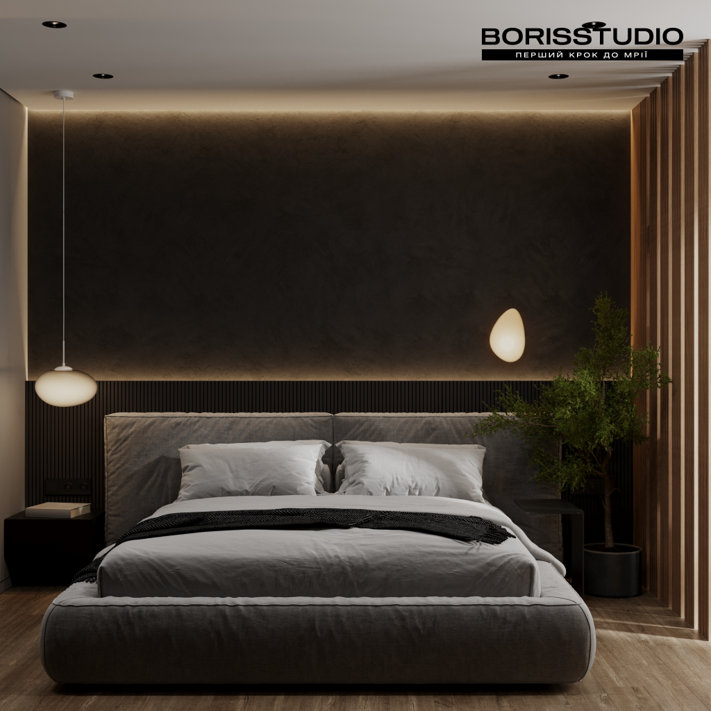 Дизайн спальні у котеджі від BORISSTUDIO