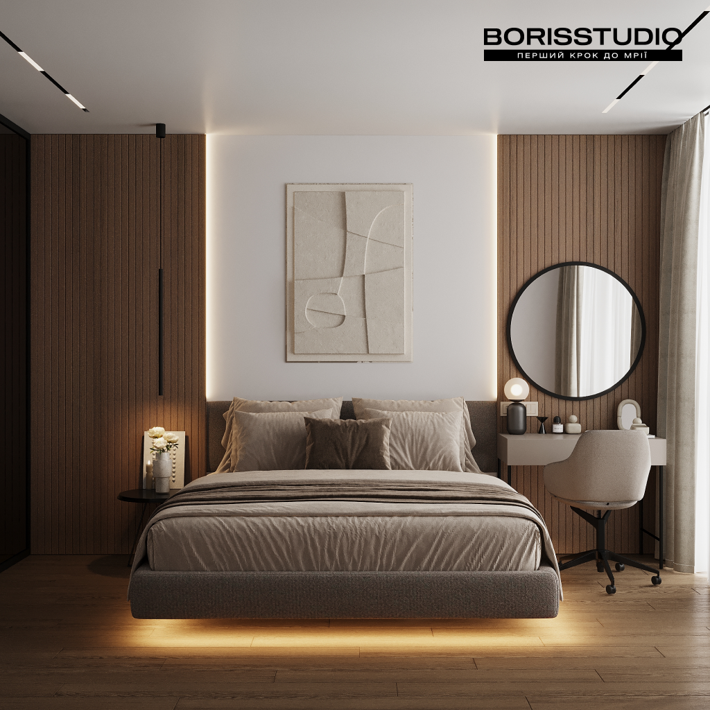 Дизайн спальні в таунхаусі від BORISSTUDIO