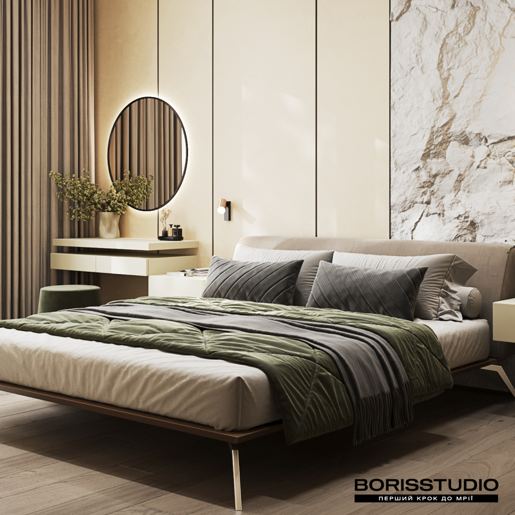 Дизайн спальні для квартири від BORISSTUDIO