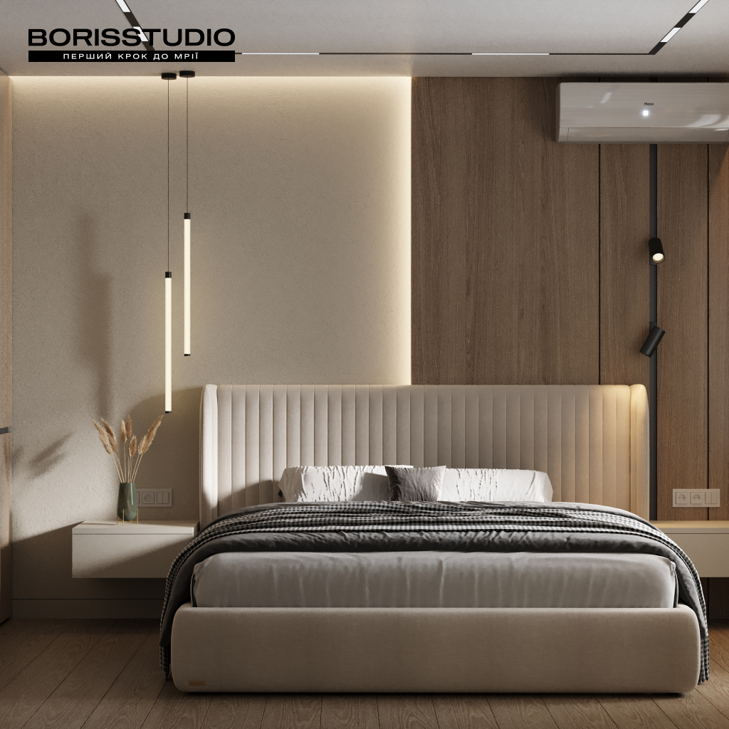 Дизайн-проєкт інтер'єру спальні для квартири від BORISSTUDIO