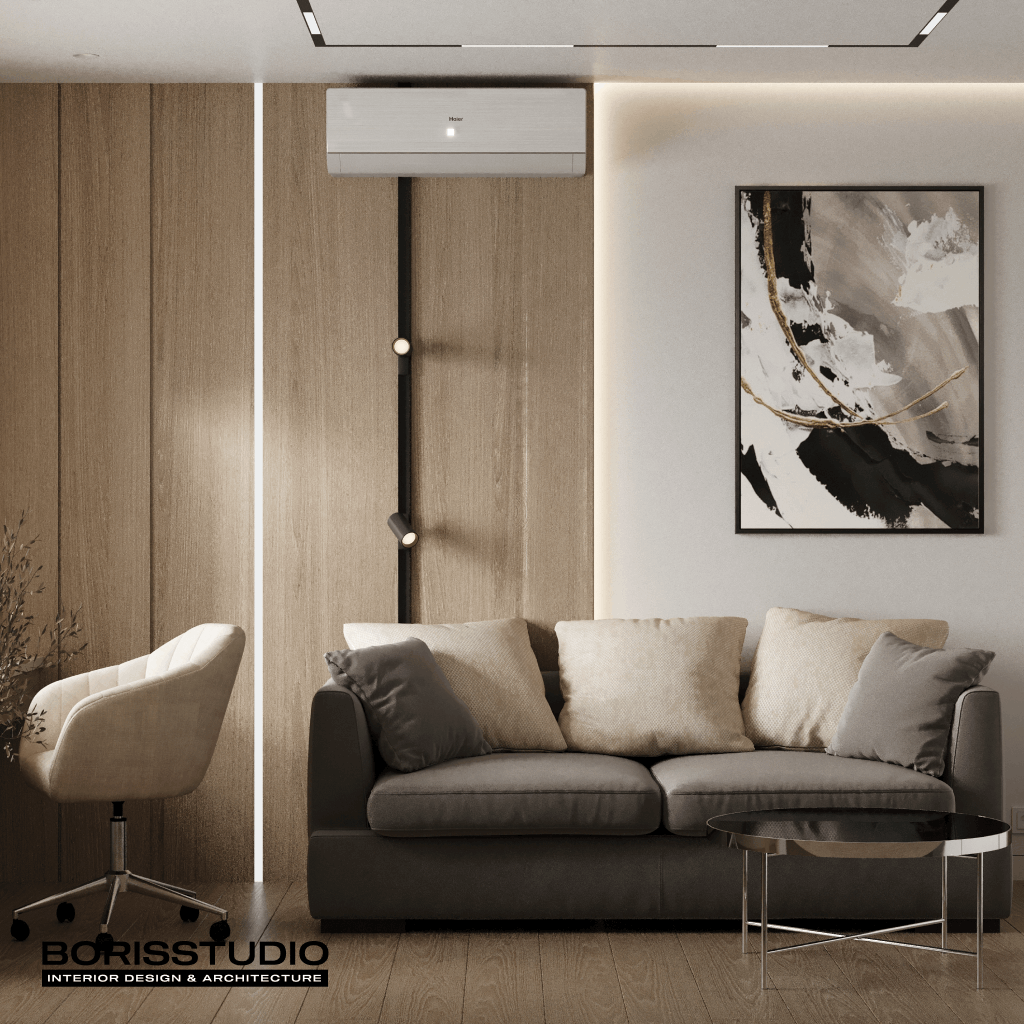 Дизайн-проект вітальні для таунхауса від BORISSTUDIO