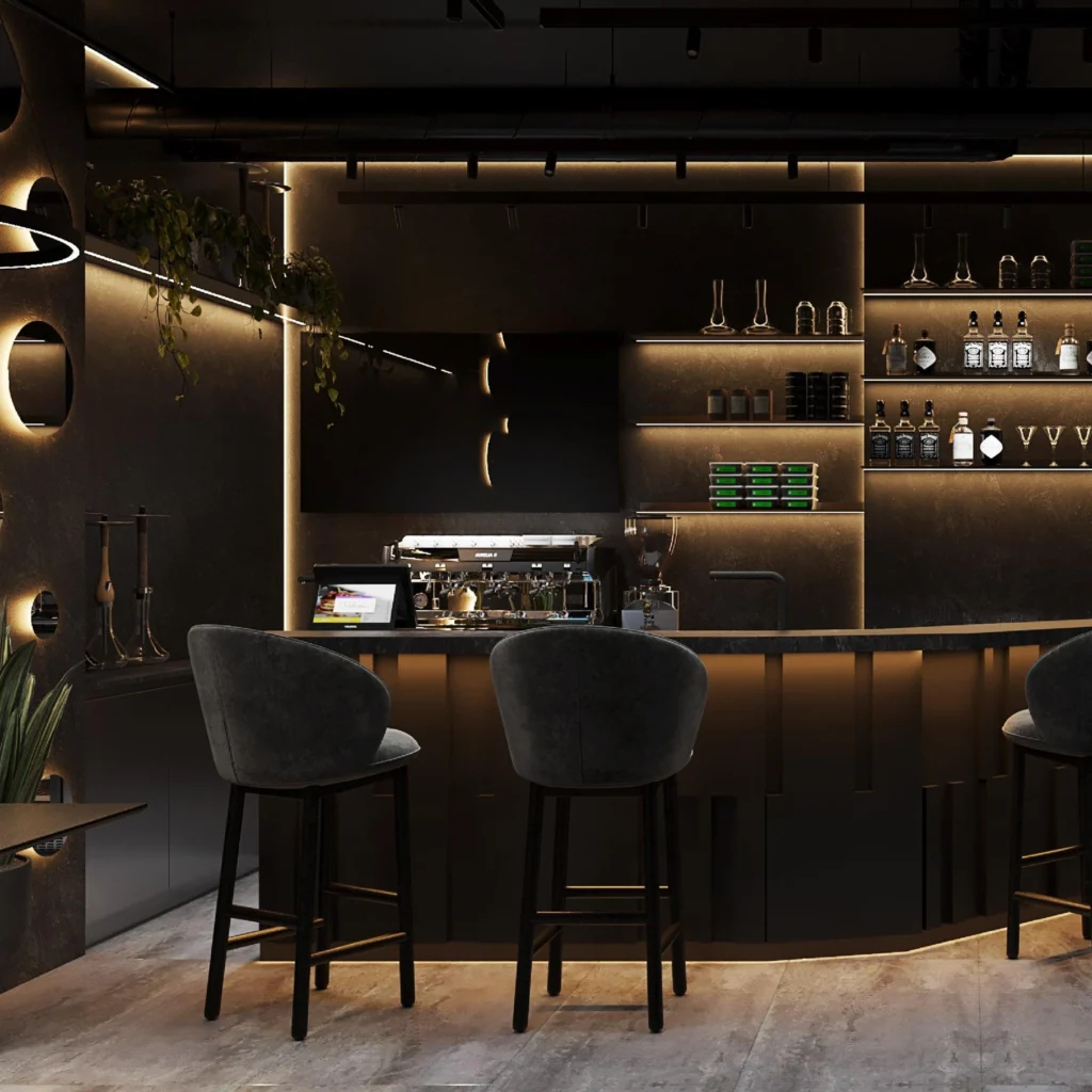 Дизайн-проект інтер’єру кальянної в ЖК “Варшавський”