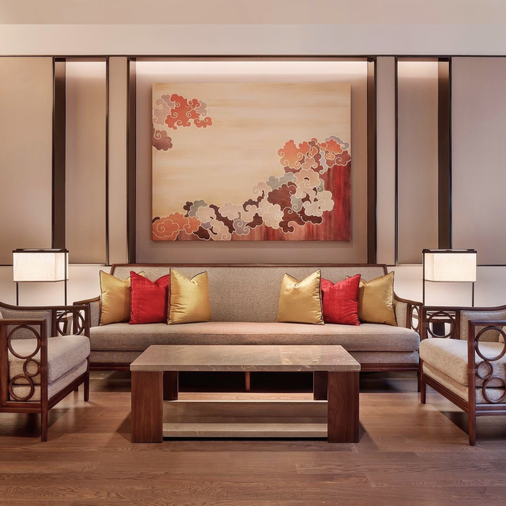 Дизайн-проєкт вітальні в китайському стилі