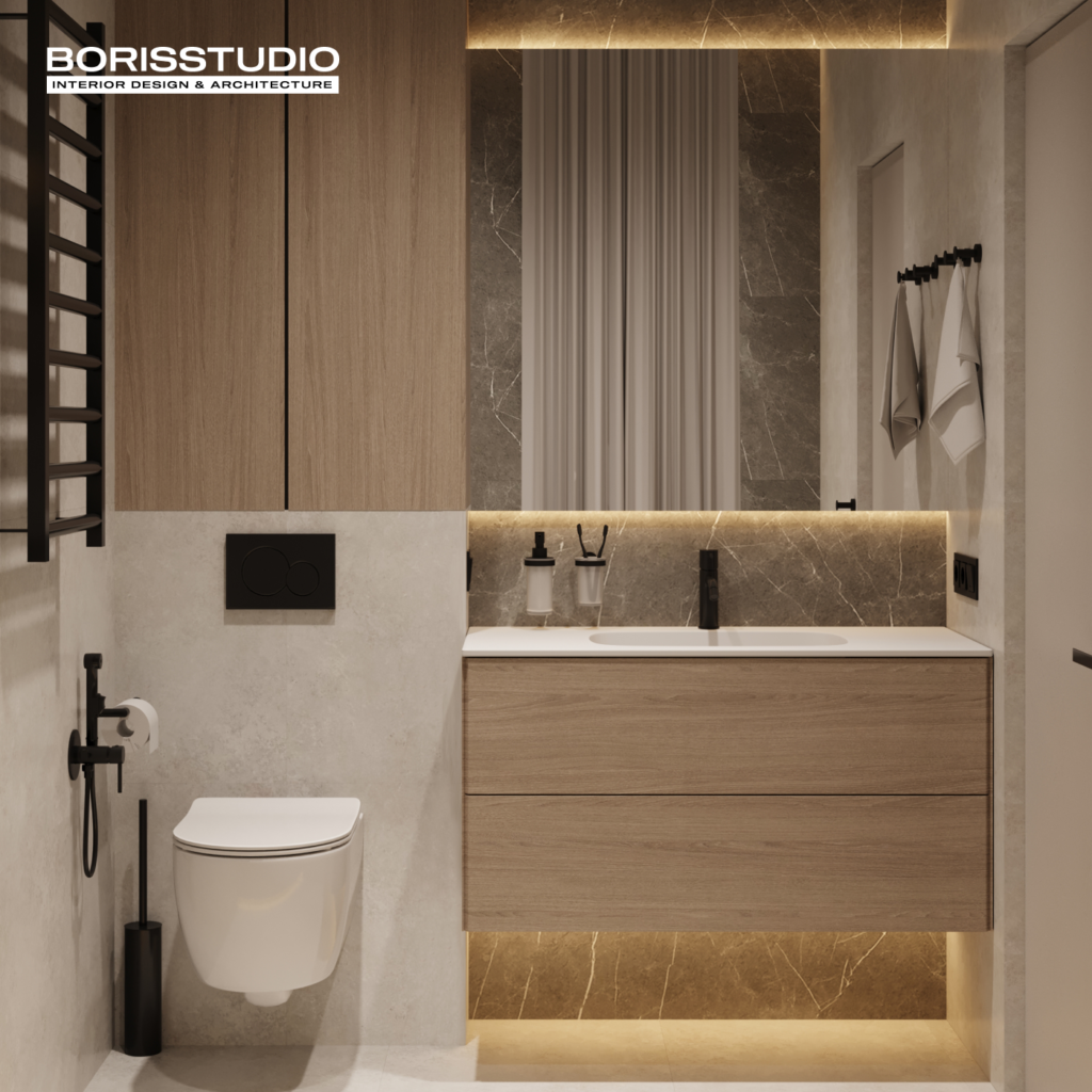 Дизайн інтер'єру ванної в стилі мінімалізм, фото №26