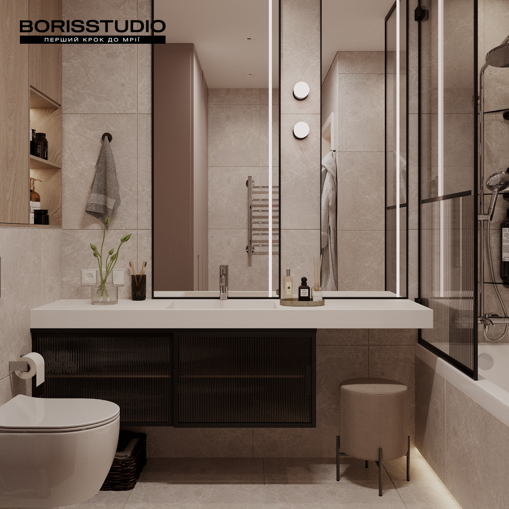 Цвет мокко-мус в дизайне ванной комнаты