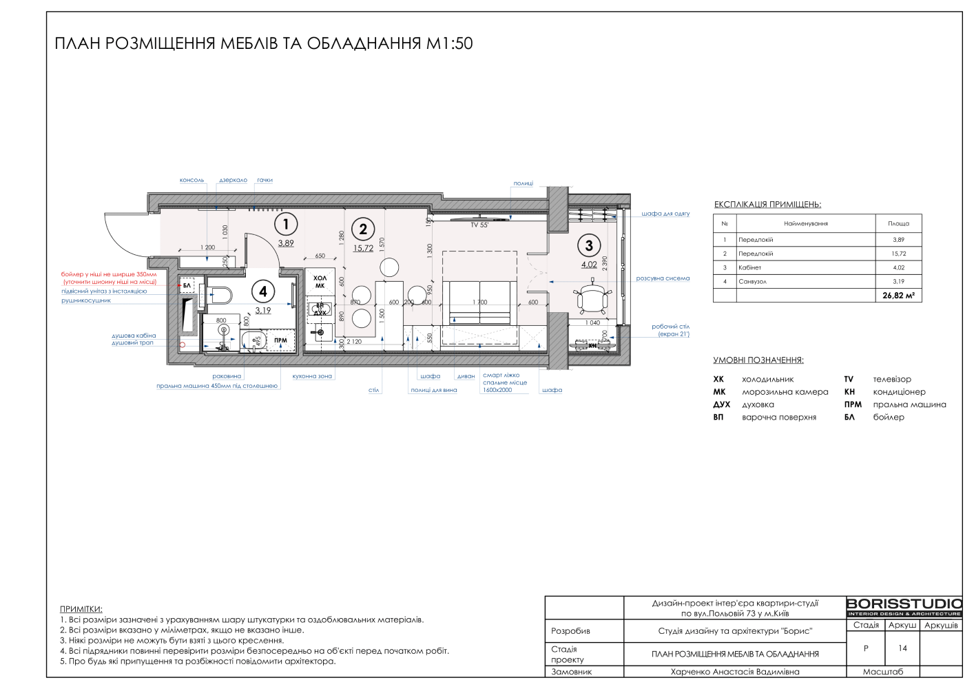 Планування квартири-студії