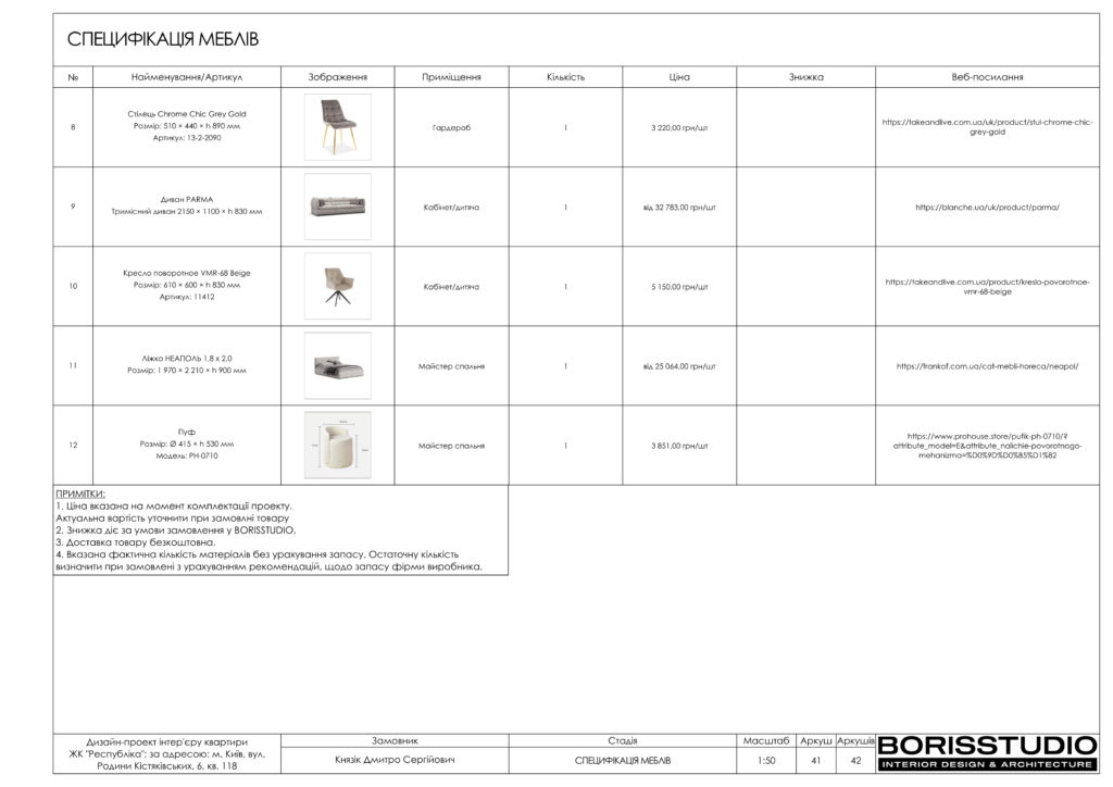 Дизайн-проект двокімнатної квартири в ЖК "Respublika", альбом проекту, фото №42