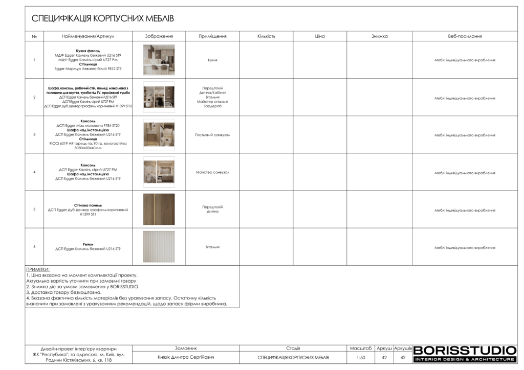 Дизайн-проект двокімнатної квартири в ЖК "Respublika", альбом проекту, фото №43