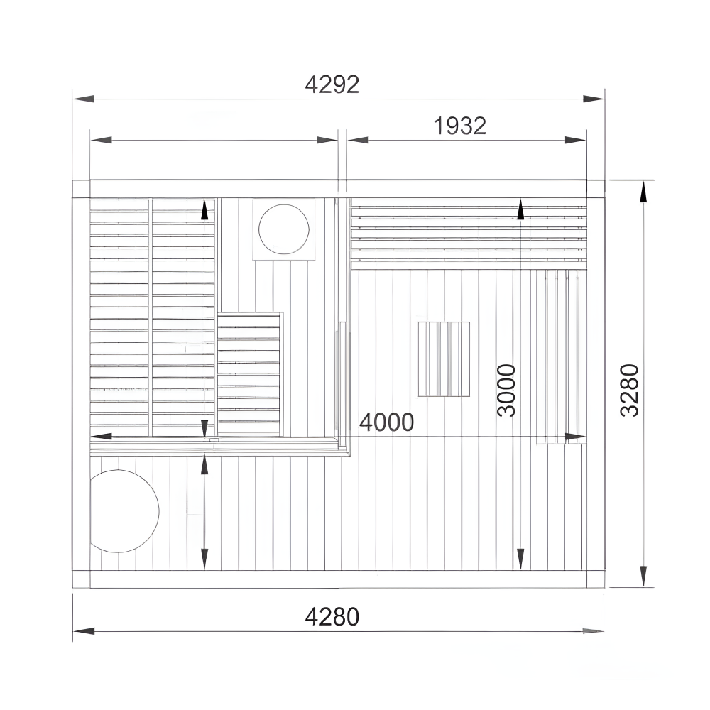 Планування сауни розміром 3x4