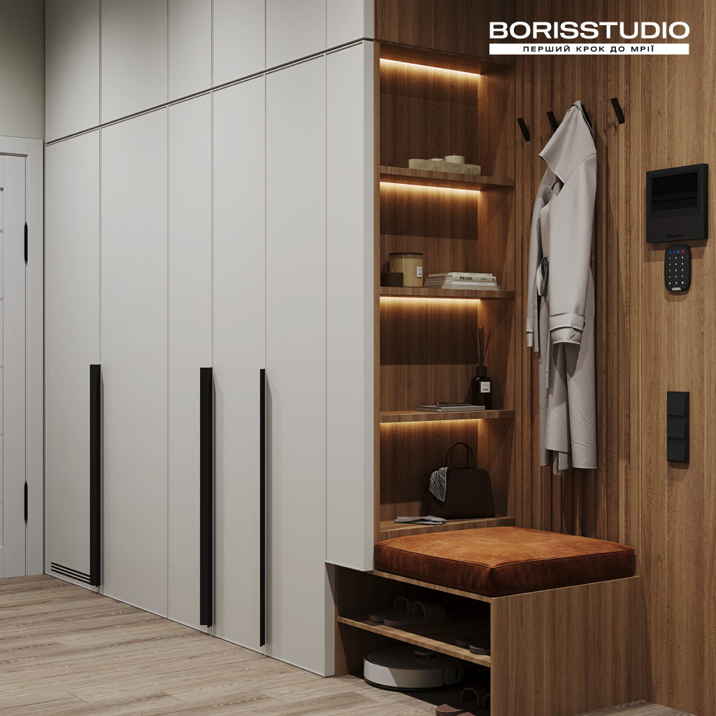 Терракотовый цвет в интерьере прихожей