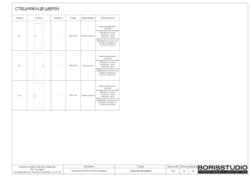 Альбом проекту двокімнатної квартири в ЖК "Адмірал", Фото №14