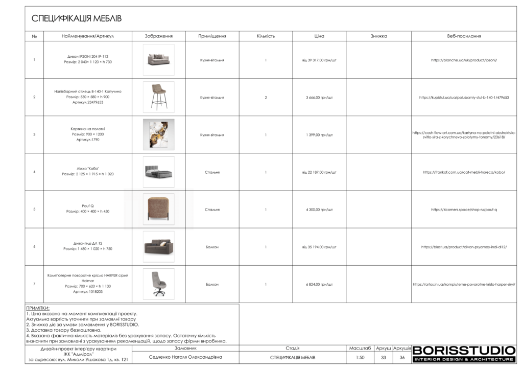 Альбом проекту двокімнатної квартири в ЖК "Адмірал", Фото №34