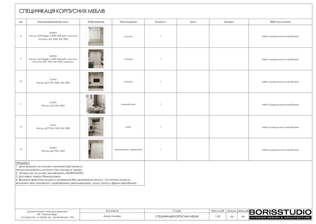 Альбом дизайн-проекту однокімнатної квартири в ЖК Люксембург, Фото №45
