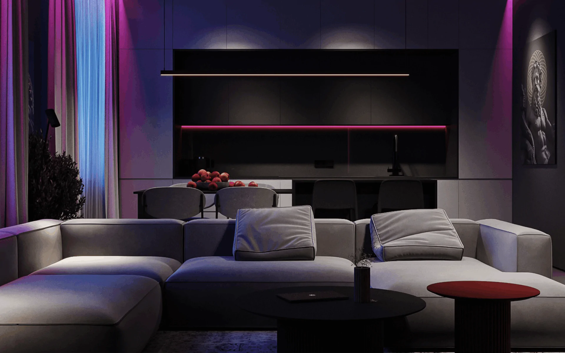 Неонове підсвічування в дизайні інтер’єру