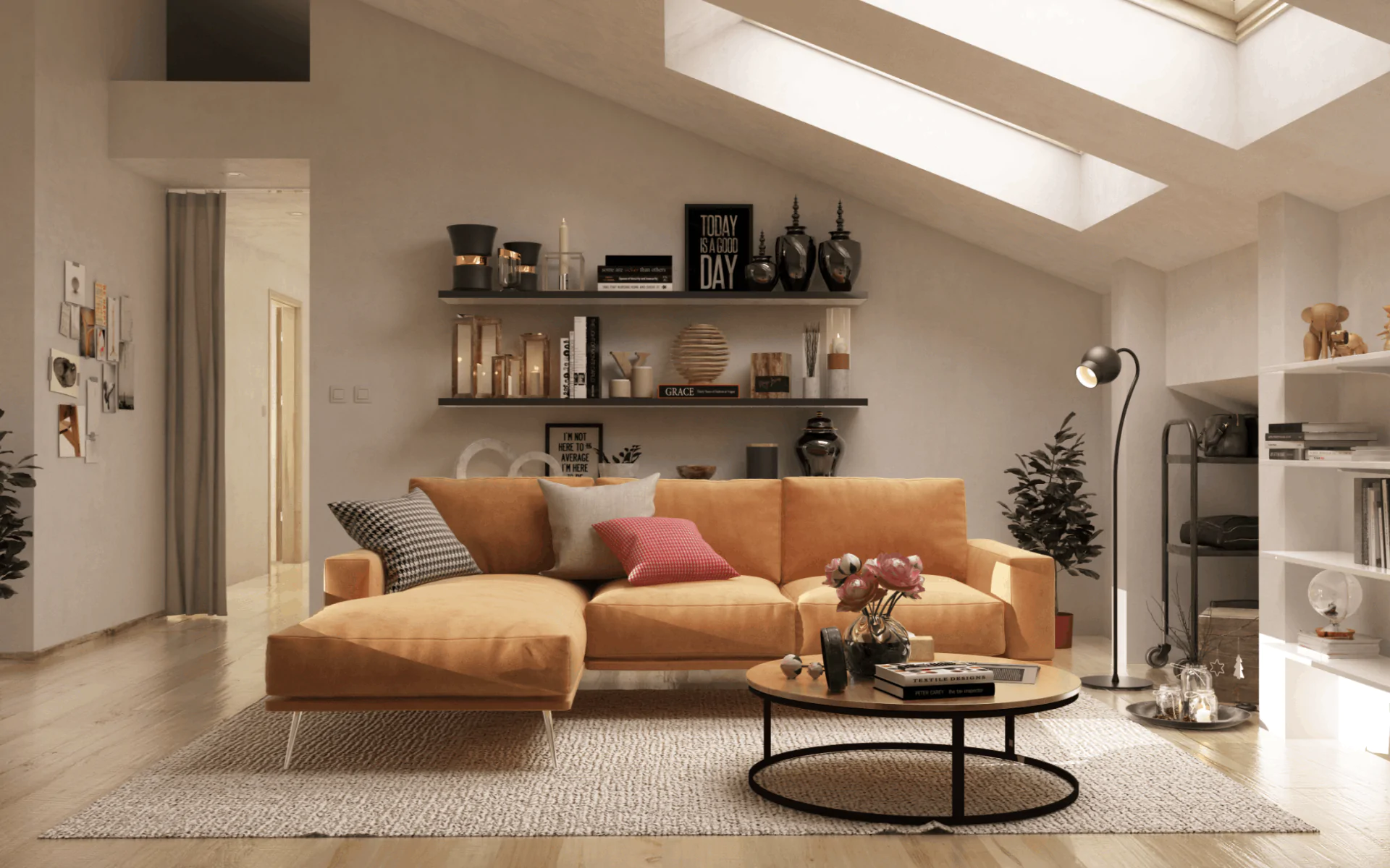 Оранжевый цвет в интерьере