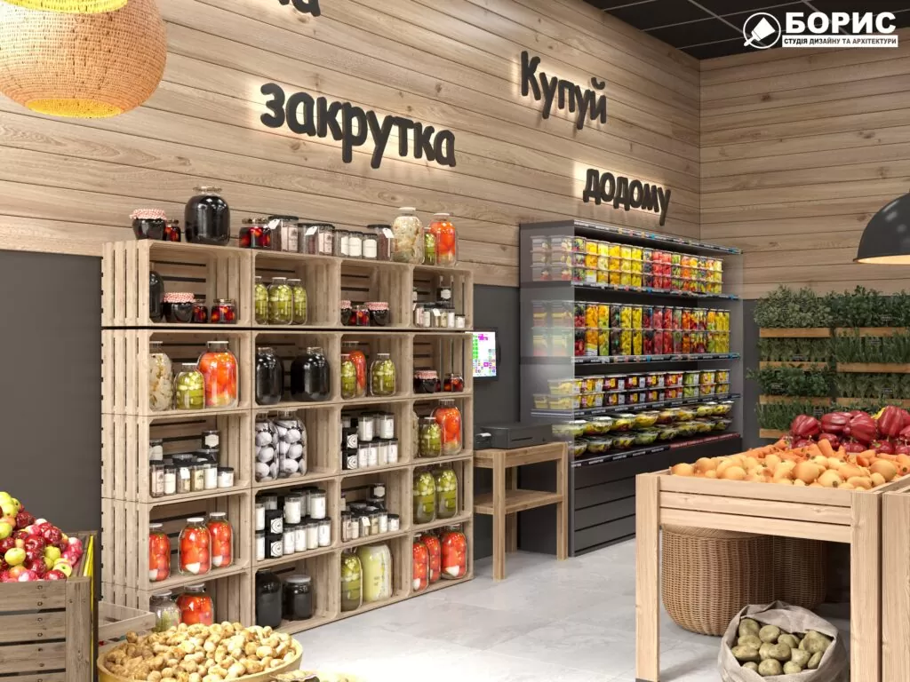 Дизайн интерьера овощного магазина по ул. Героев Труда, фото 6