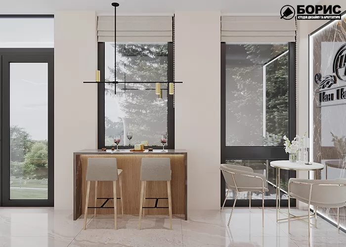 Невеликий зал ресторану в процесі ремонту в Харкові.