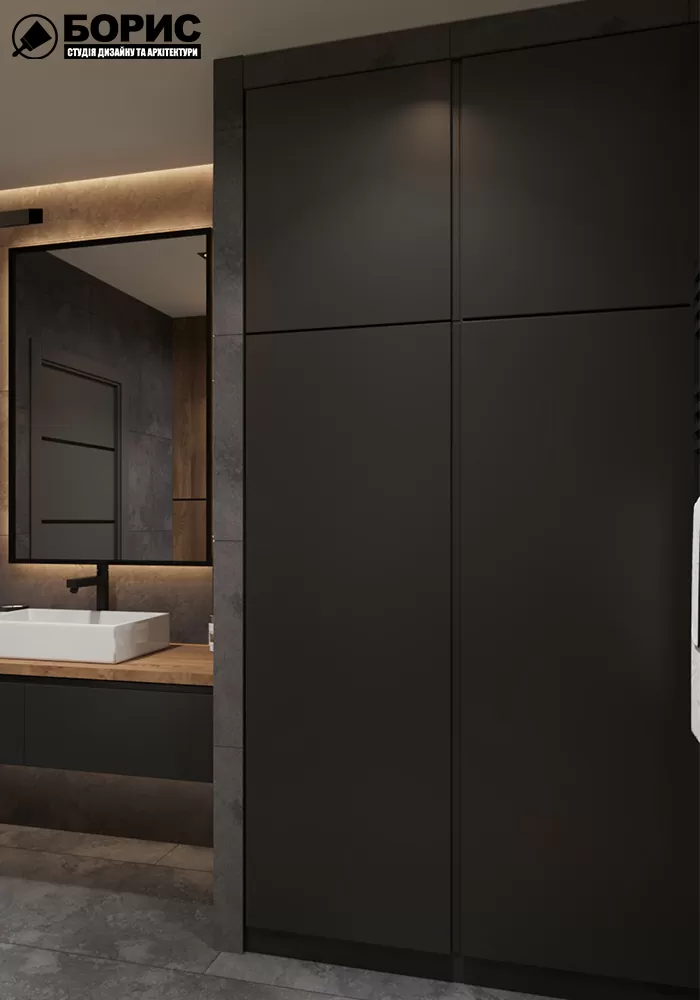 Дизайн-проект интерьера квартиры ЖК «Сказка», санузел вид под углом
