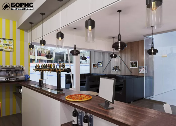 Ремонт бара и кальянной с видом на диваны