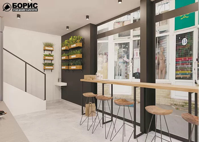 Ремонт кафе і ресторану з великими вікнами