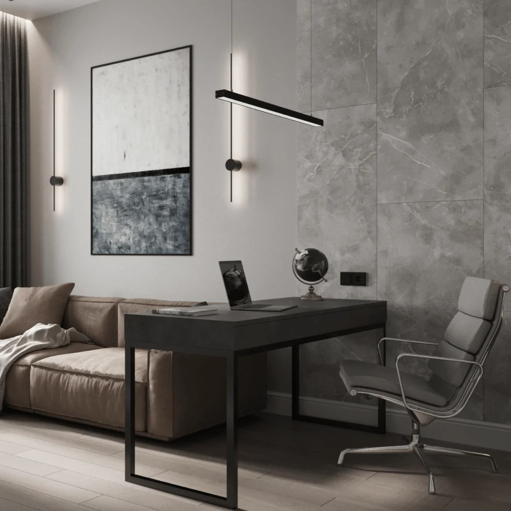 Кабінет в сірому кольорі