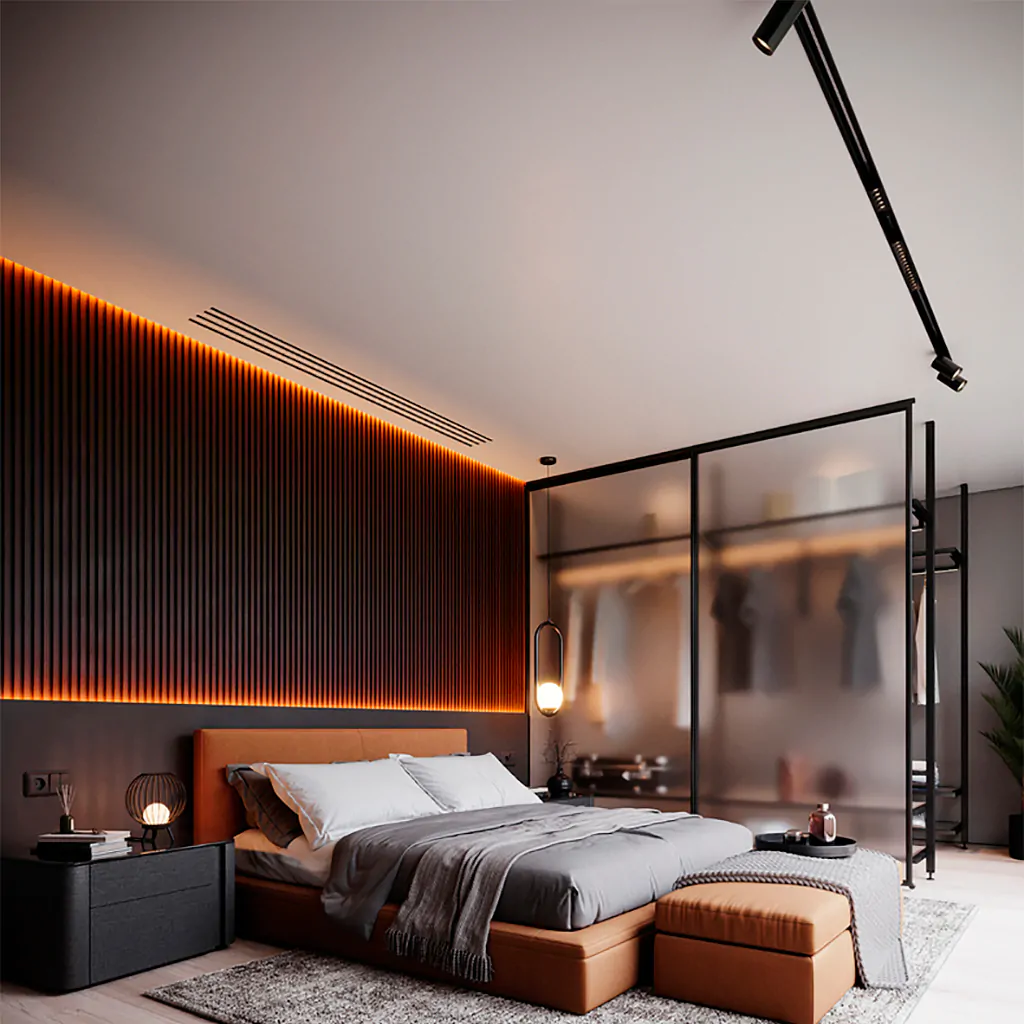 Дизайн спальні будинку в стилі лофт