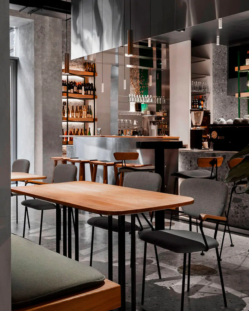 інтерєр кафе і ресторанів в стилі мінімалізм
