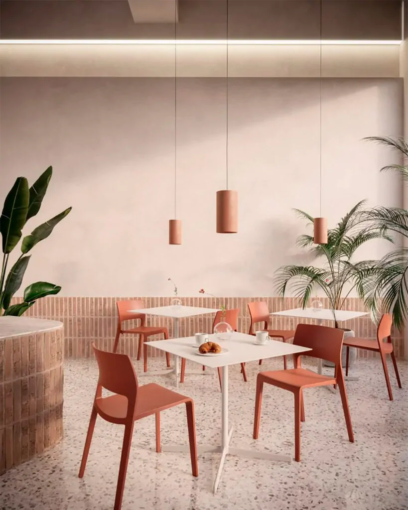 Мінімалізм в інтер'єрі кафе