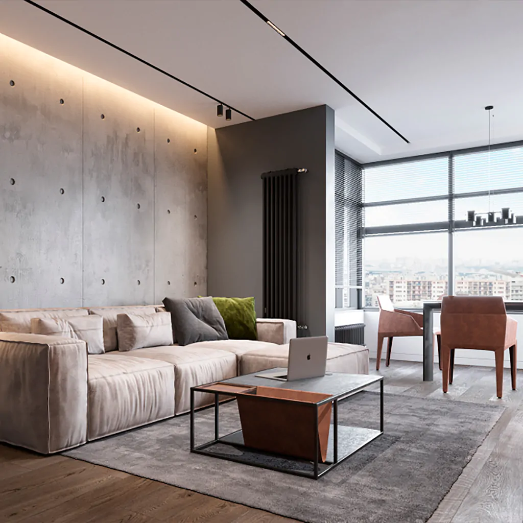 Базові кольори інтер'єру приватного будинку в стилі лофт