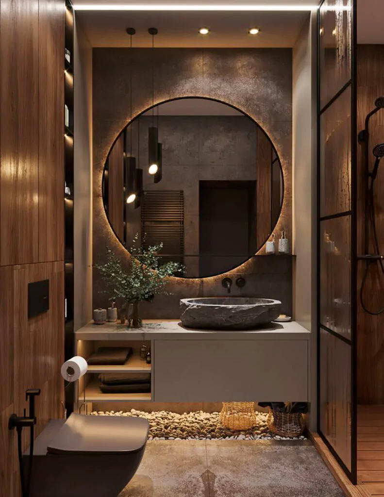 Стиль лофт в інтер'єрі ванної котеджу