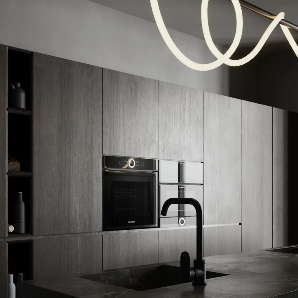 Меблювання кухні заміського будинку в стилі хай-тек