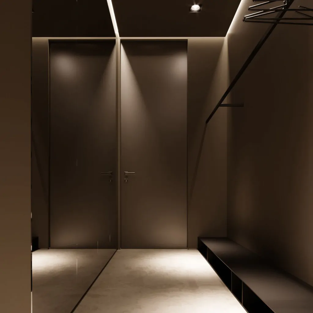 Передпокій в стилі хай-тек в інтер'єрі будинку