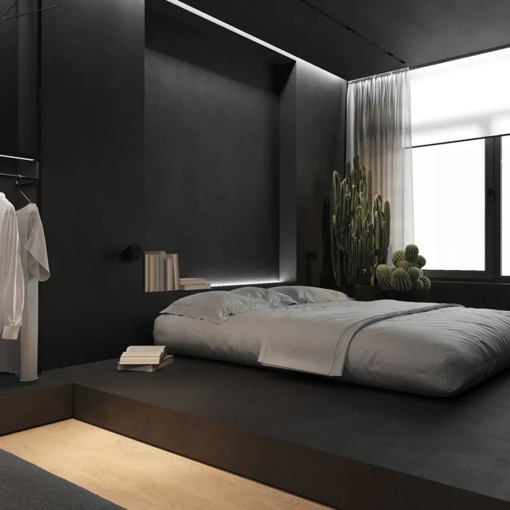 Стиль хай-тек в інтер'єрі спальні котеджу