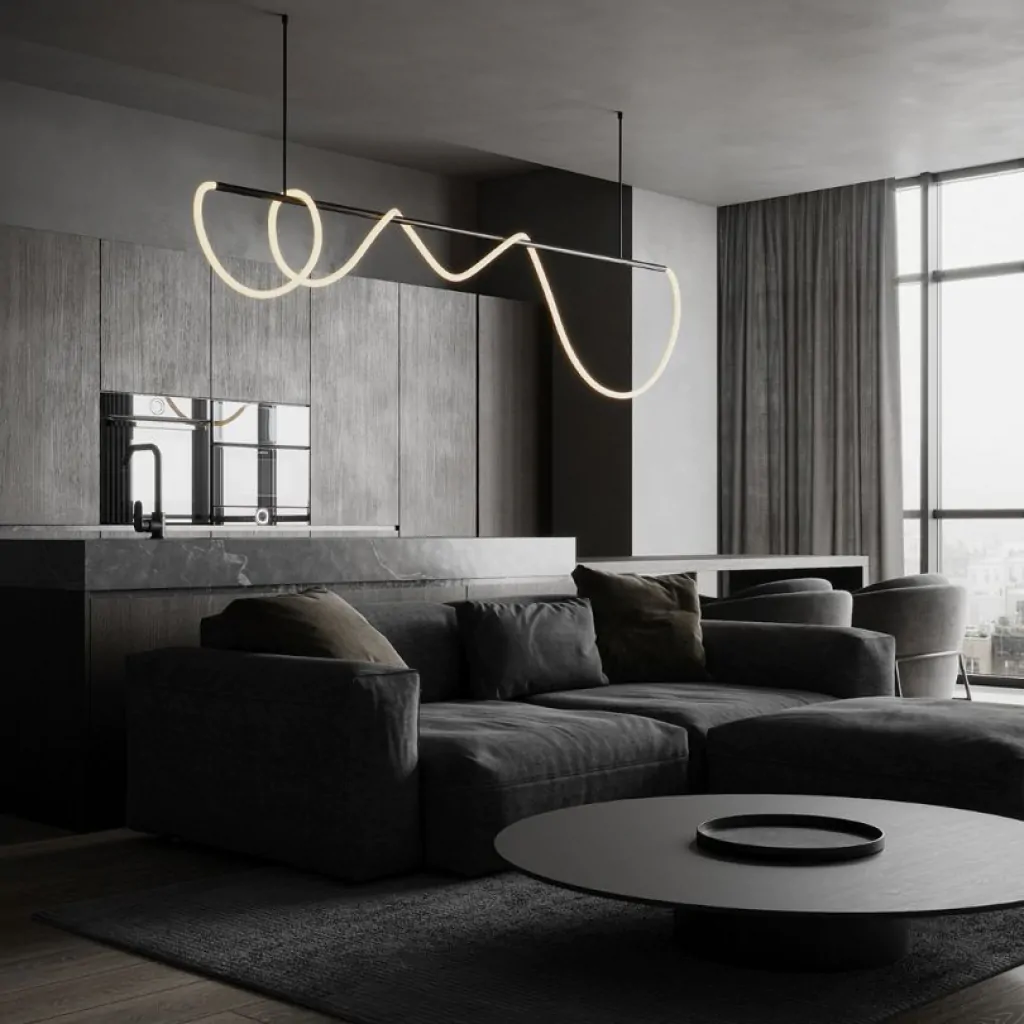 Дизайн вітальні в стилі хай-тек