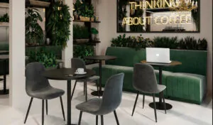 Дизайн-проект інтер’єру кав’ярні в ЖК “Нова Англія”