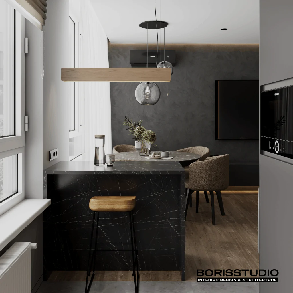 Дизайн-проект квартиры, кухня-гостиная, фото №12