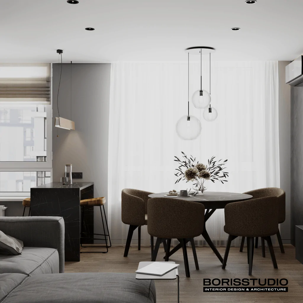 Дизайн-проект квартиры, кухня-гостиная, фото №9