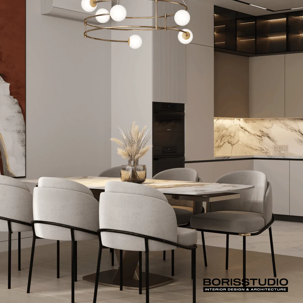 Дизайн-проект квартиры, стол, кресла, фото №19