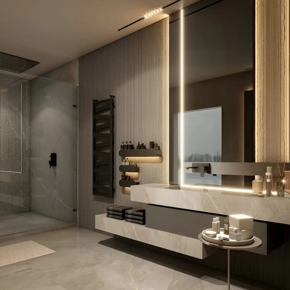 дизайн ванної кімнати в стилі хай-тек