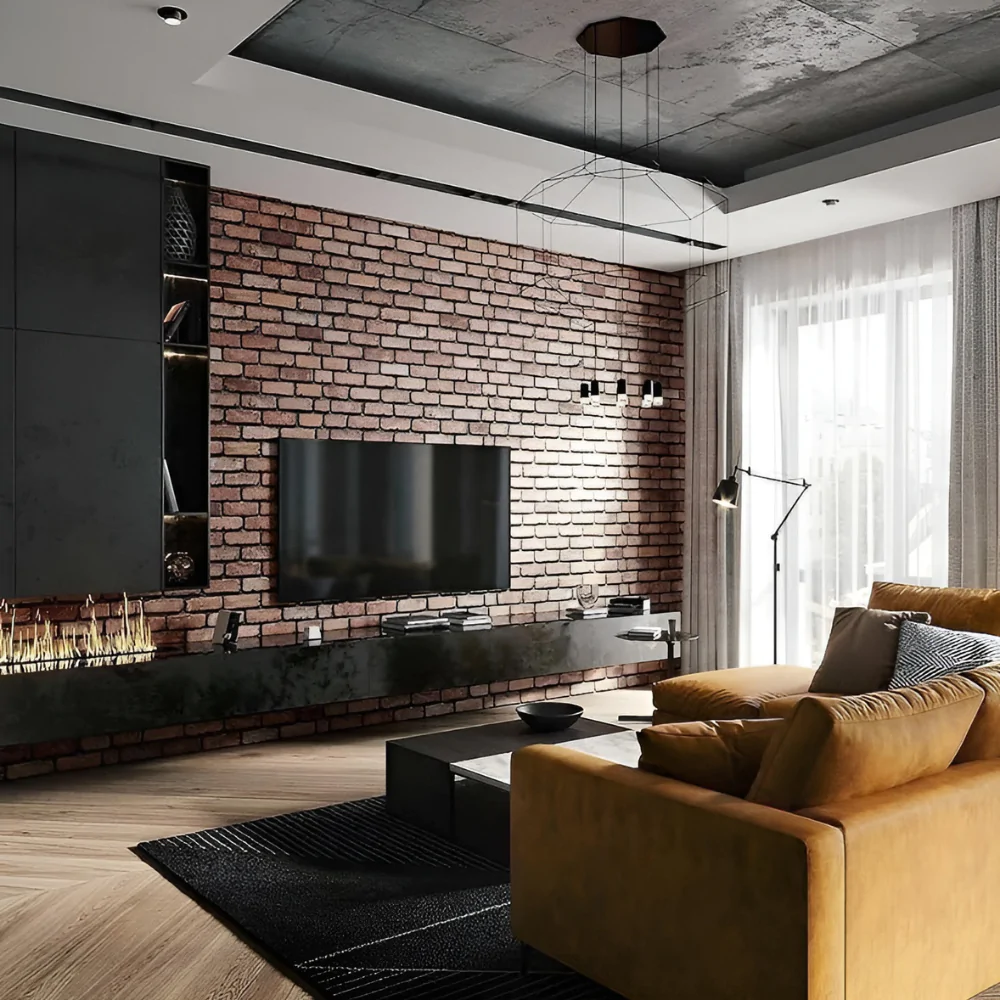 дизайн вітальні в стилі лофт