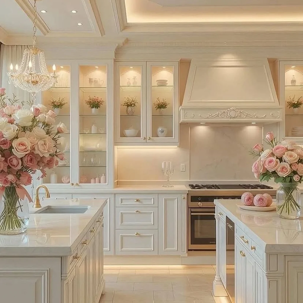 Белая кухня рококо