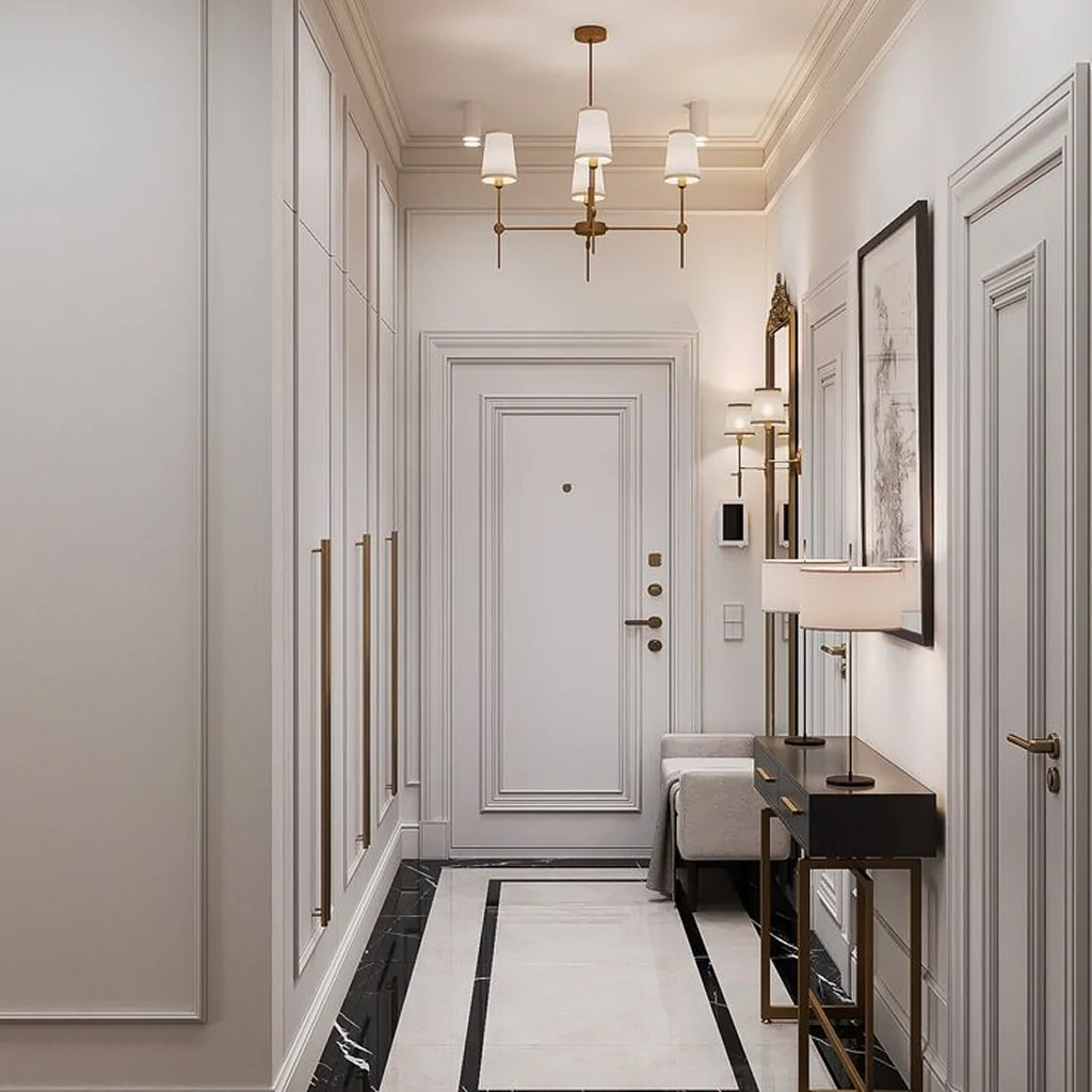 Дизайн светлой прихожей классика