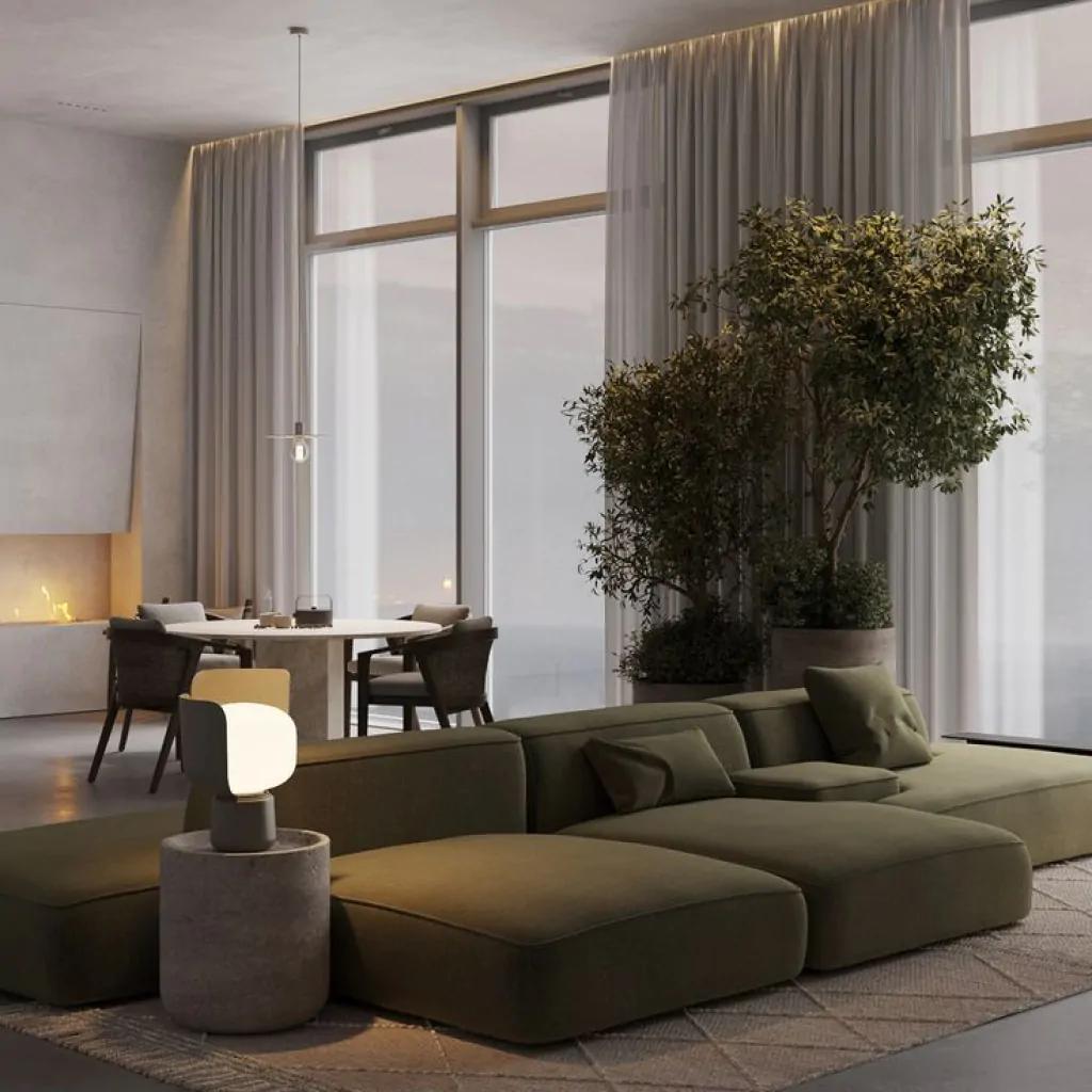 Дизайн вітальні в котеджі