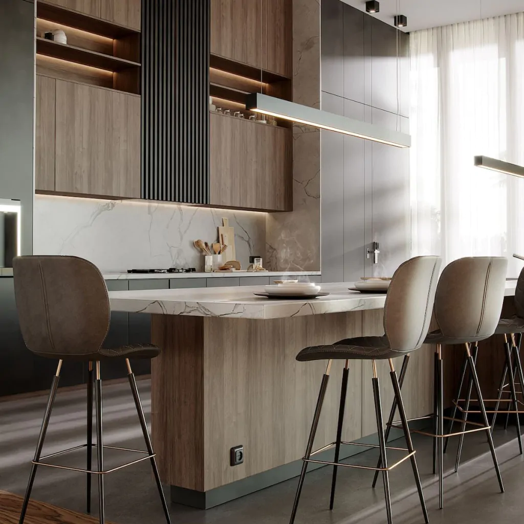 Дизайн інтер'єру кухні в котеджі