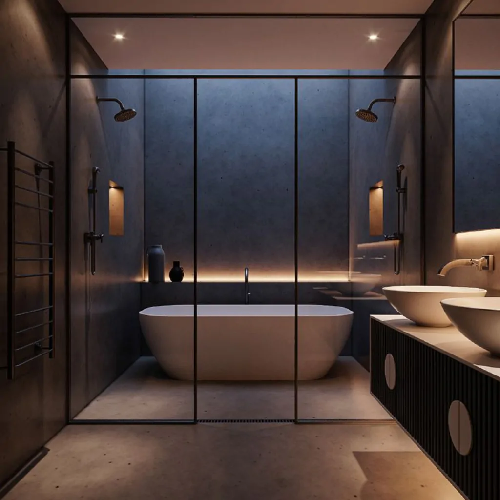 Дизайн-проект интерьера ванной комнаты для виллы