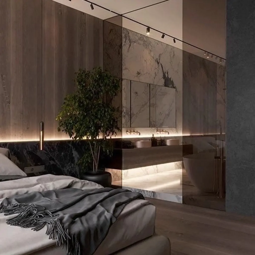 Дизайнерская спальня для загородной виллы