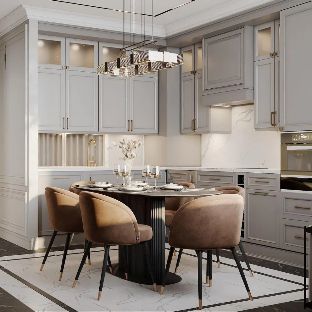 Дизайн кухни для виллы в классическом стиле