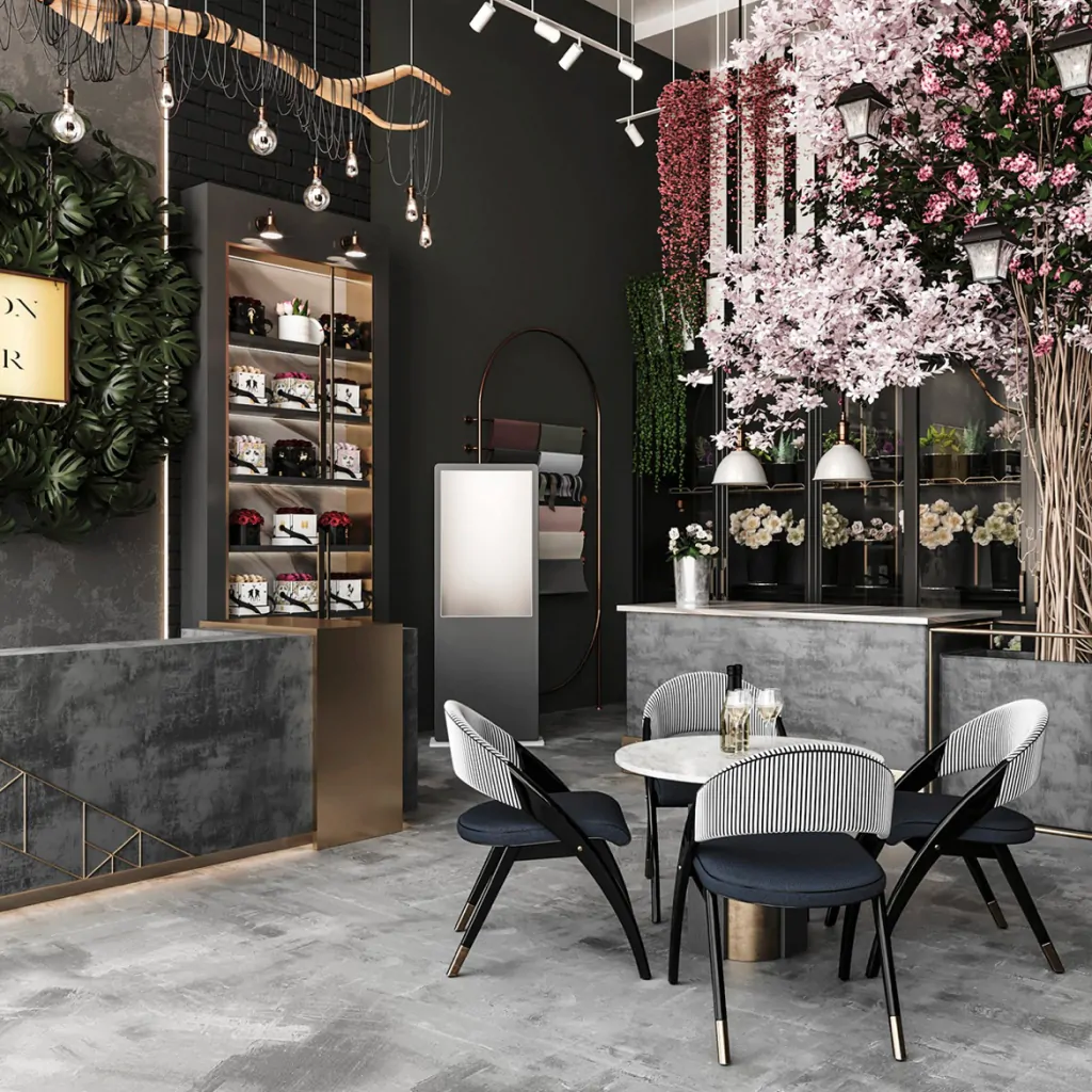 Стили оформления дизайна магазина цветов