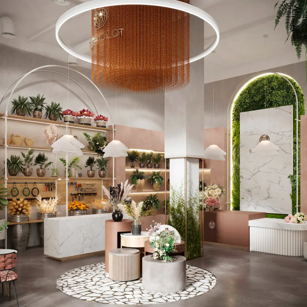 Стили оформления дизайна магазина цветов